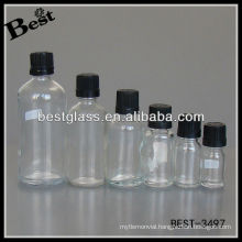 5/10/15/20/30/50/100ml round clear glass essential oil bottle, essential oil bottle with plastic cap